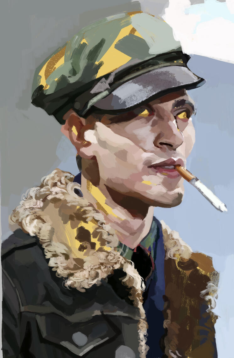 A slightly incomplete image of a model found on Pinterest.