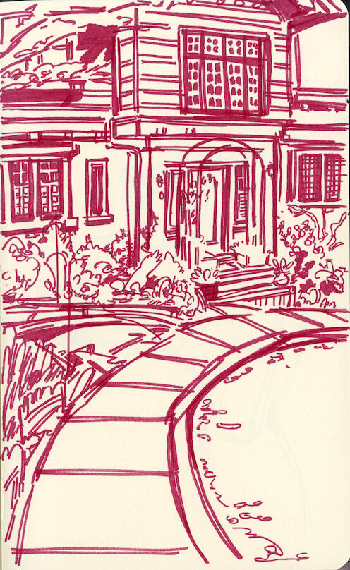 Sharp curve of a house